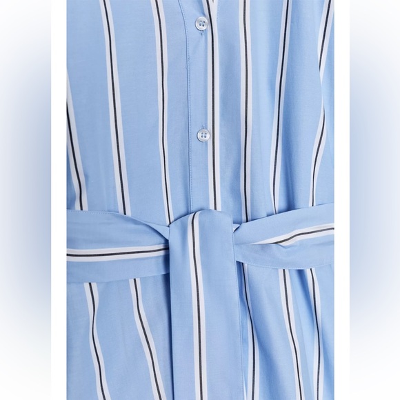 Zara Light Blue Striped Midi Dress - Picture 7 of 9